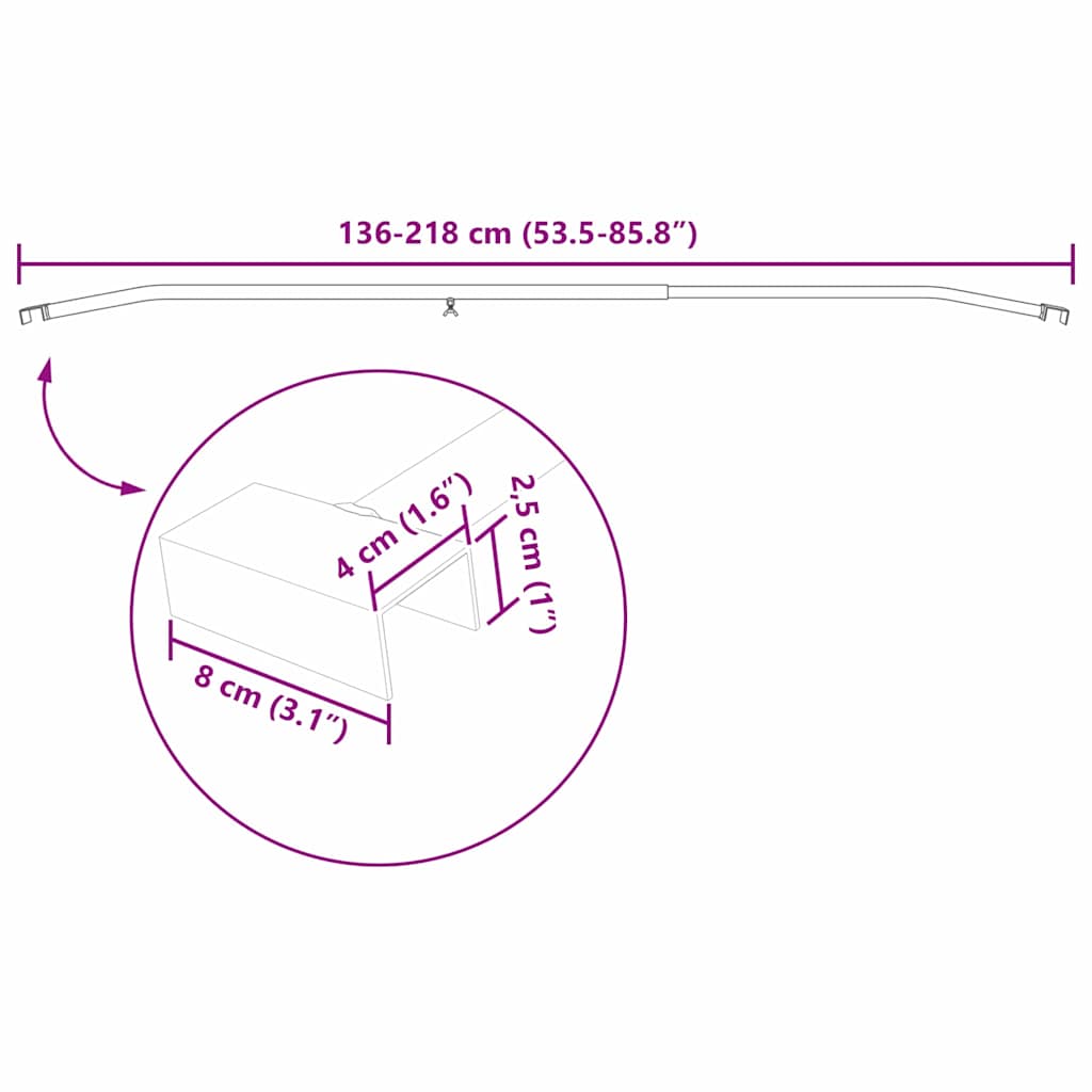 geeignet für flache Planenhalterung 4 pcs Silber 130-210 cm
