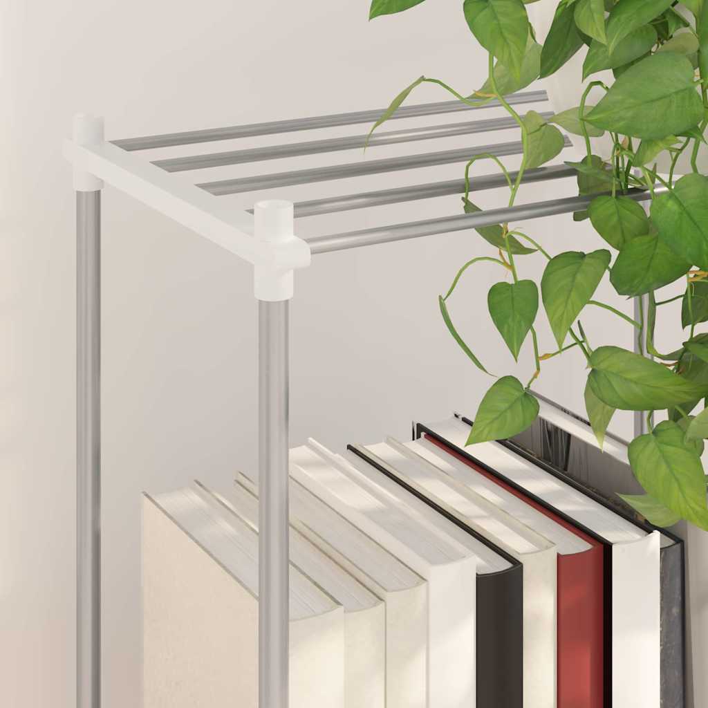 Stauraumregal mit Regal weiß 43 x 27 x 90 cm Aluminium