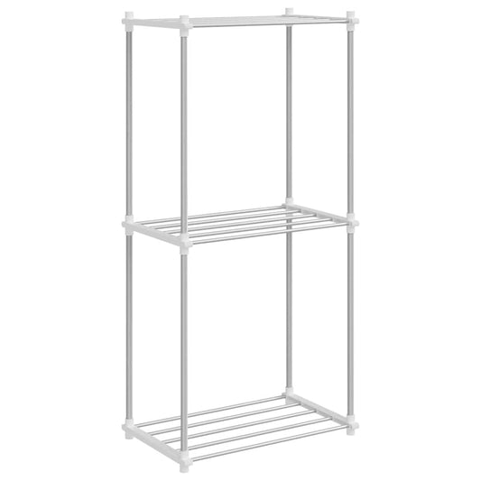 Stauraumregal mit Regal weiß 43 x 27 x 90 cm Aluminium