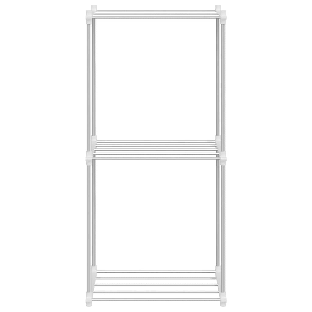 Stauraumregal mit Regal weiß 43 x 27 x 90 cm Aluminium