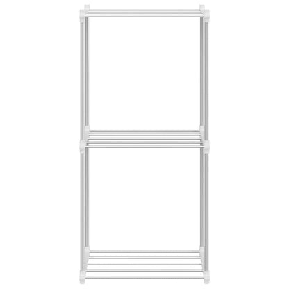 Stauraumregal mit Regal weiß 43 x 27 x 90 cm Aluminium