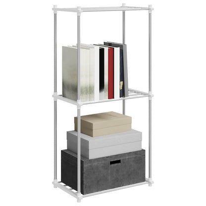 Stauraumregal mit Regal weiß 43 x 27 x 90 cm Aluminium