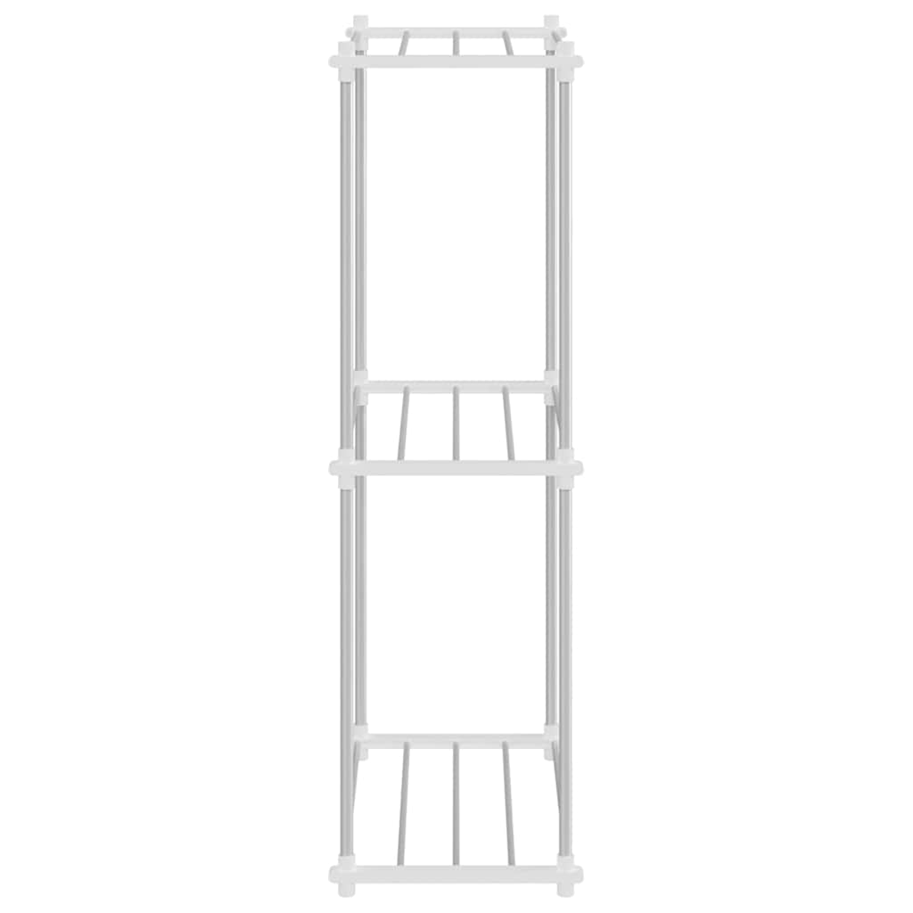 Stauraumregal mit Regal weiß 43 x 27 x 90 cm Aluminium