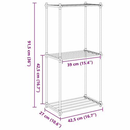 Stauraumregal mit Regal weiß 43 x 27 x 90 cm Aluminium