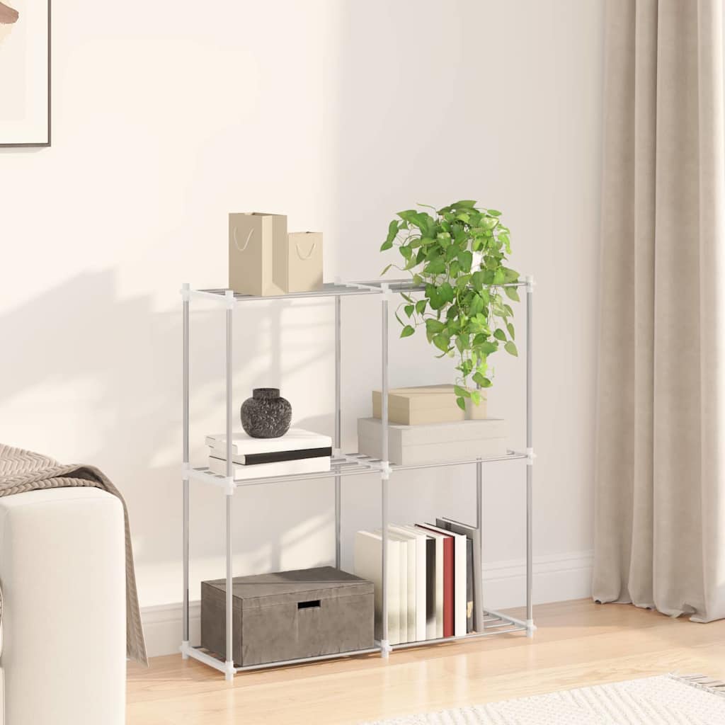 Stauraumregal mit Regal weiß 43 x 27 x 90 cm Aluminium