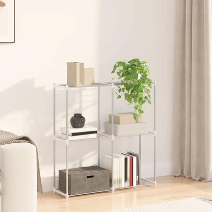 Stauraumregal mit Regal weiß 43 x 27 x 90 cm Aluminium