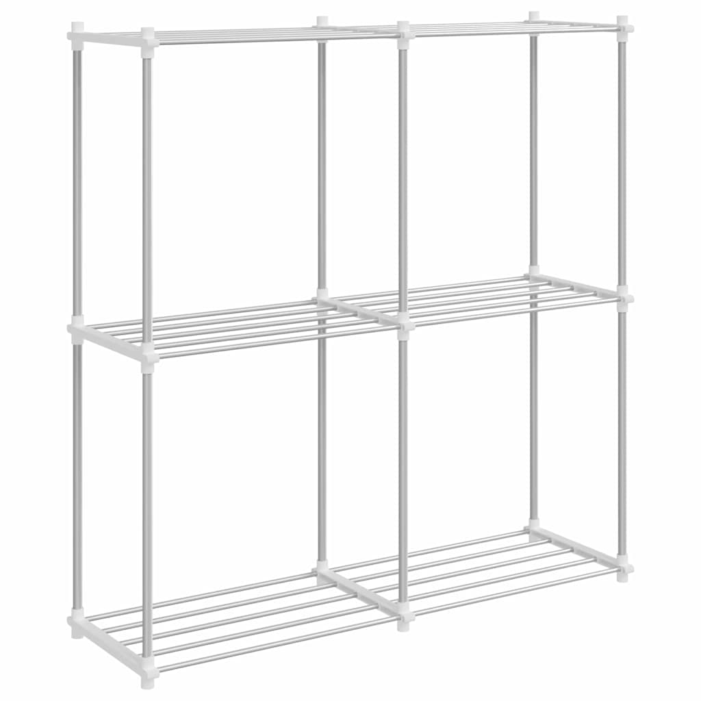 Stauraumregal mit Regal weiß 43 x 27 x 90 cm Aluminium