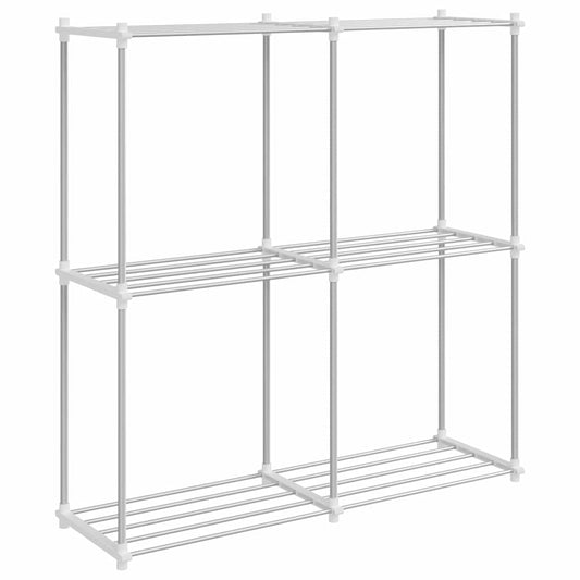 Stauraumregal mit Regal weiß 43 x 27 x 90 cm Aluminium
