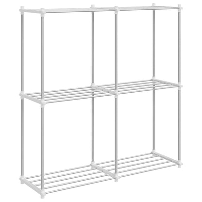 Stauraumregal mit Regal weiß 43 x 27 x 90 cm Aluminium