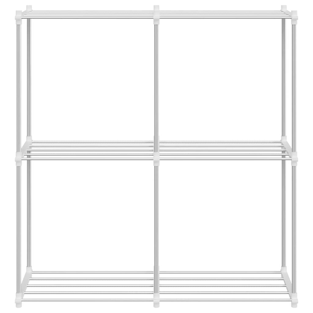 Stauraumregal mit Regal weiß 43 x 27 x 90 cm Aluminium