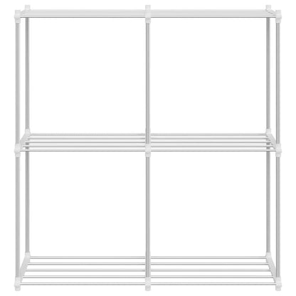 Stauraumregal mit Regal weiß 43 x 27 x 90 cm Aluminium