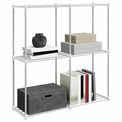 Stauraumregal mit Regal weiß 43 x 27 x 90 cm Aluminium