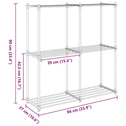 Stauraumregal mit Regal weiß 43 x 27 x 90 cm Aluminium