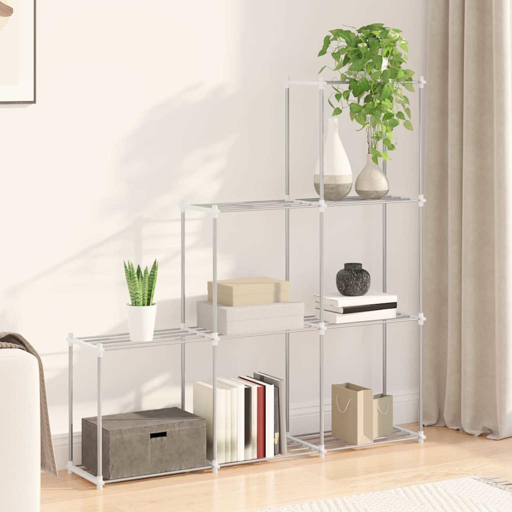 Stauraumregal mit Regal weiß 43 x 27 x 90 cm Aluminium