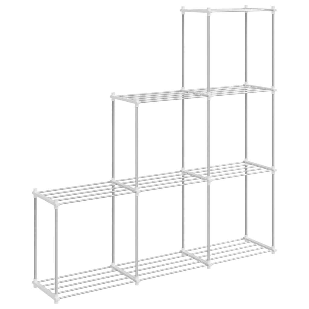 Stauraumregal mit Regal weiß 43 x 27 x 90 cm Aluminium
