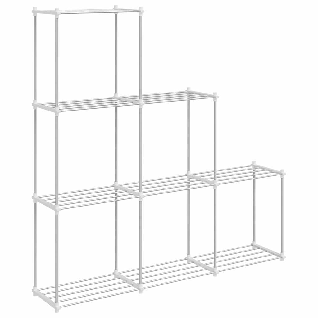 Stauraumregal mit Regal weiß 43 x 27 x 90 cm Aluminium