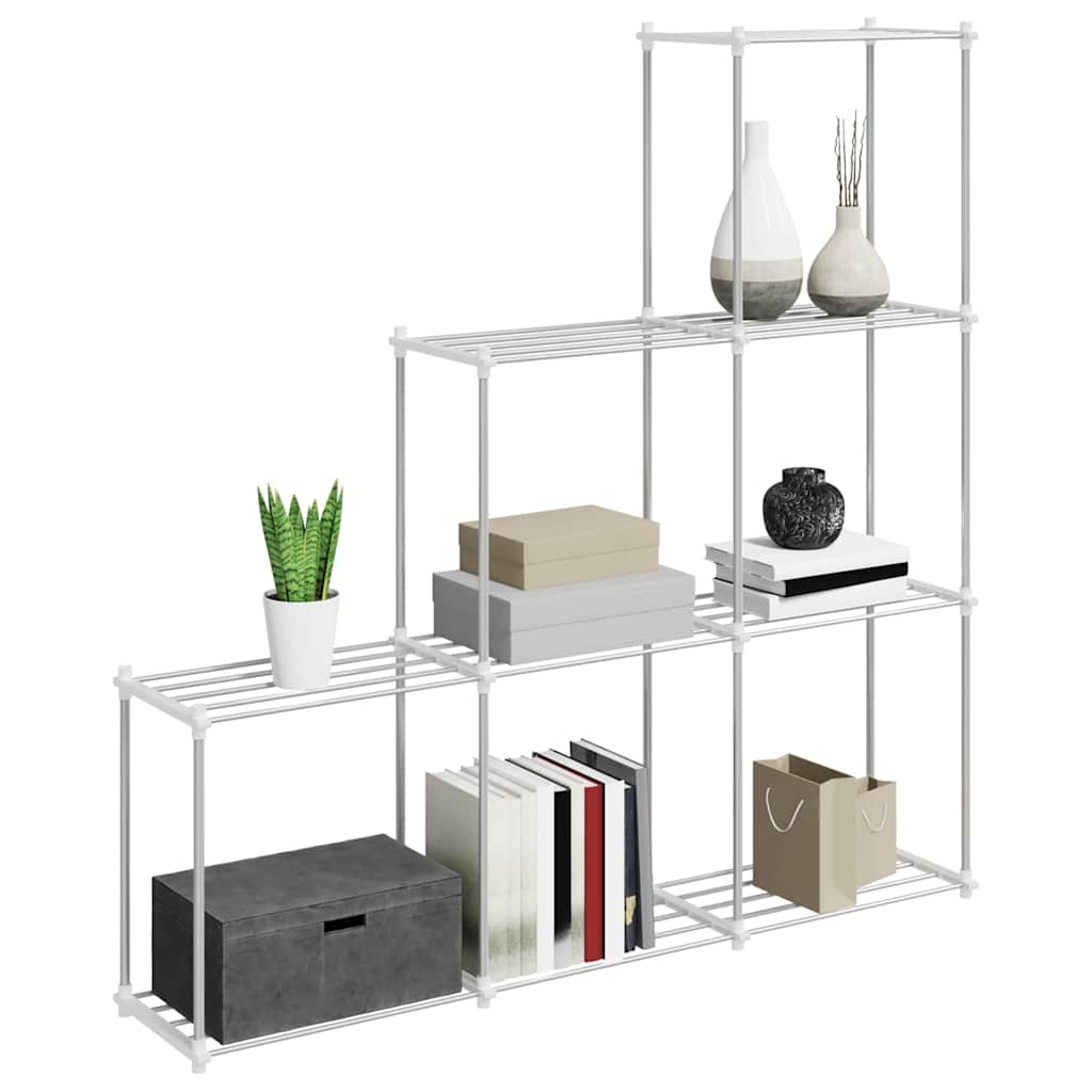 Stauraumregal mit Regal weiß 43 x 27 x 90 cm Aluminium