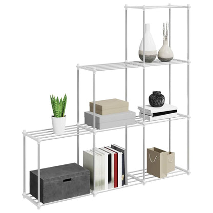 Stauraumregal mit Regal weiß 43 x 27 x 90 cm Aluminium