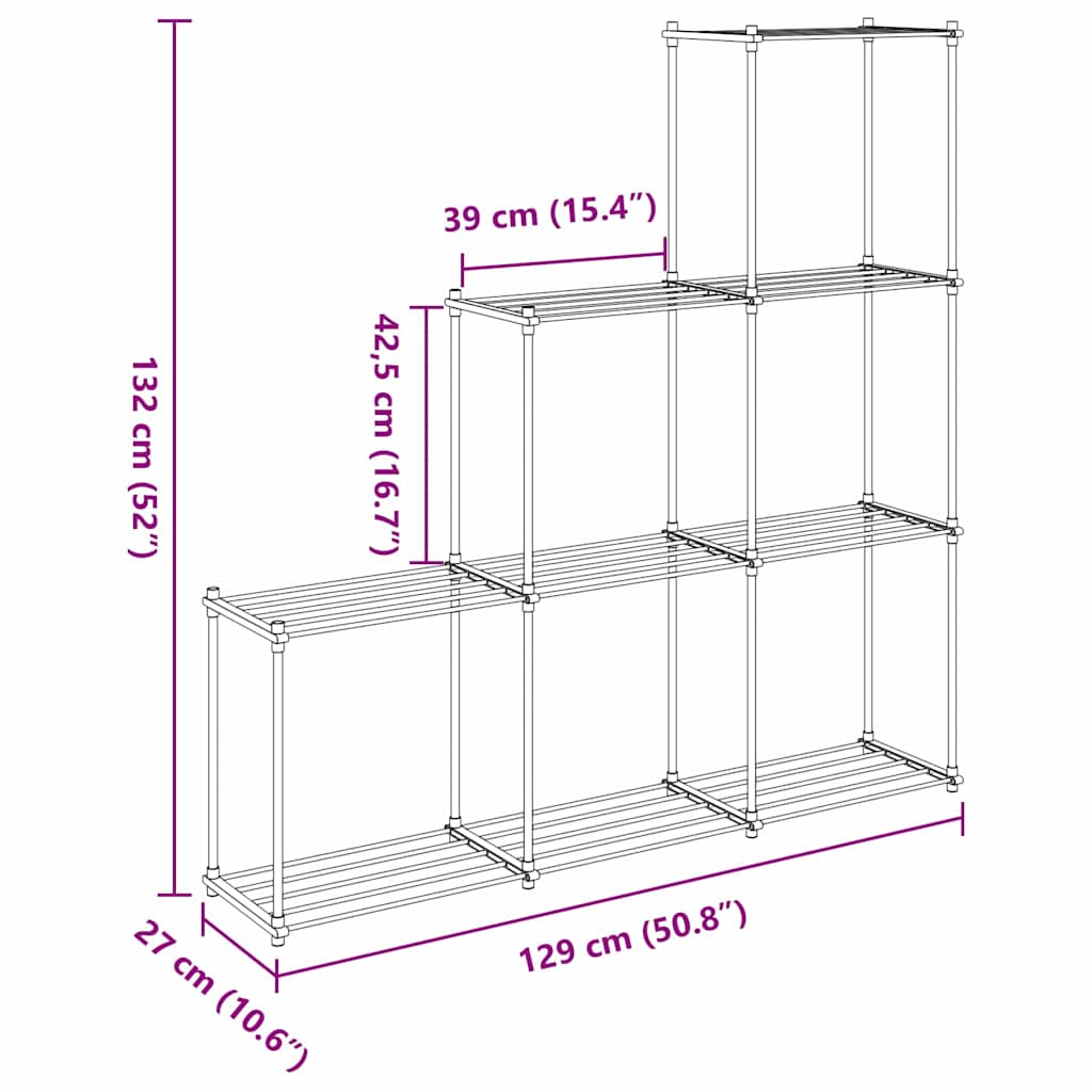 Stauraumregal mit Regal weiß 43 x 27 x 90 cm Aluminium