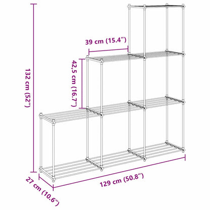 Stauraumregal mit Regal weiß 43 x 27 x 90 cm Aluminium