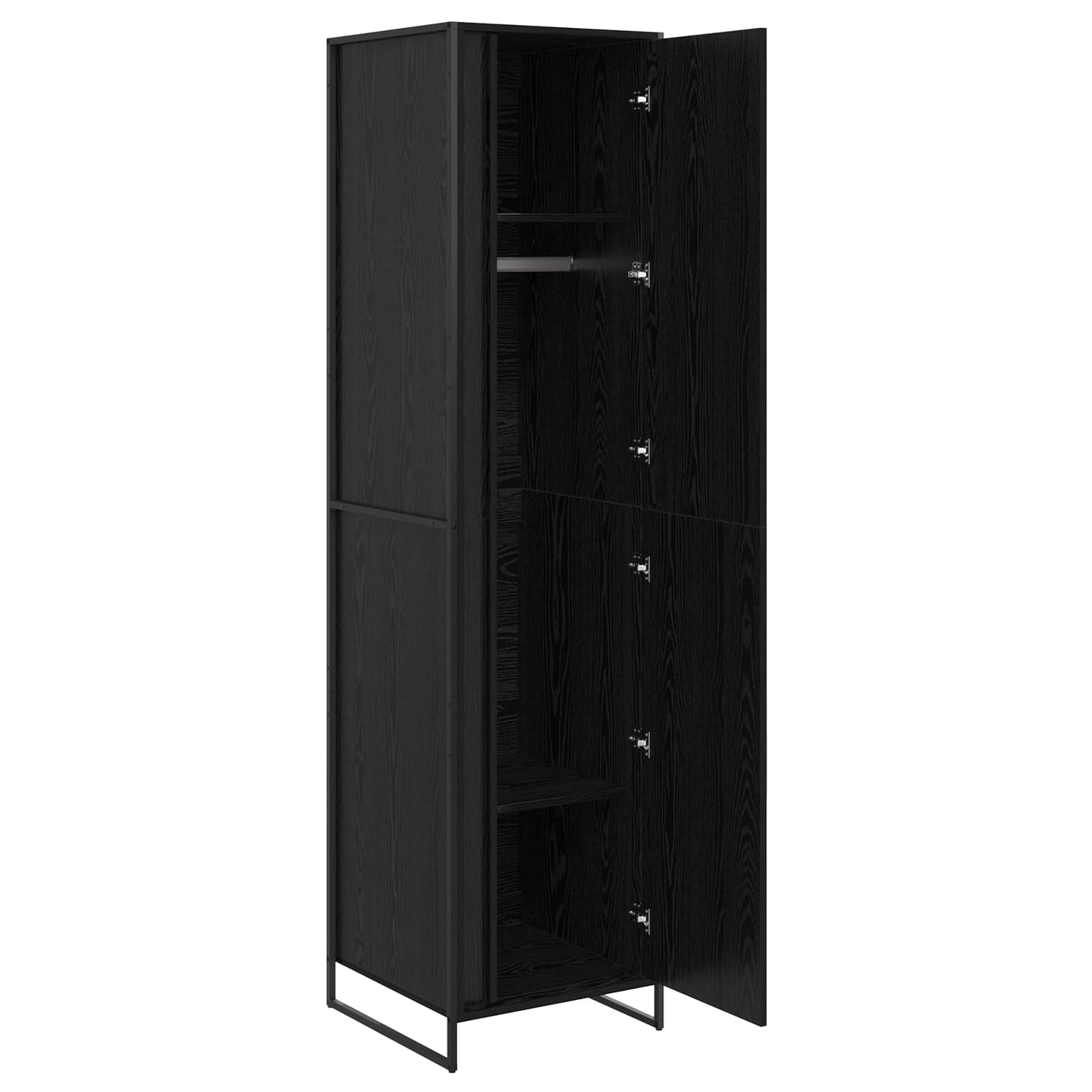 Warderobe mit Tür 2 pcs Schwarz Eichen-Optik 50 x 50 x 200 cm