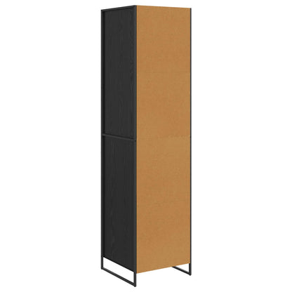 Warderobe mit Tür 2 pcs Schwarz Eichen-Optik 50 x 50 x 200 cm