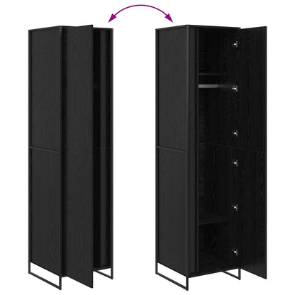 Warderobe mit Tür 2 pcs Schwarz Eichen-Optik 50 x 50 x 200 cm