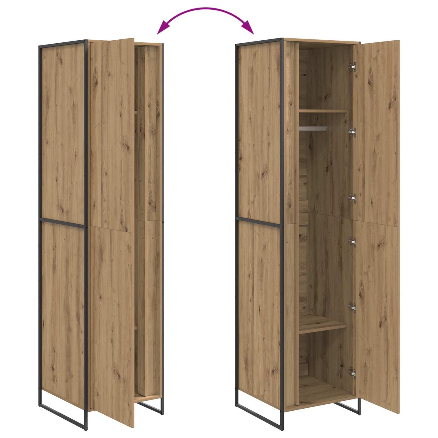 Warderobe mit Tür 2 pcs Kunsthandwerk Eiche 50 x 50 x 200 cm