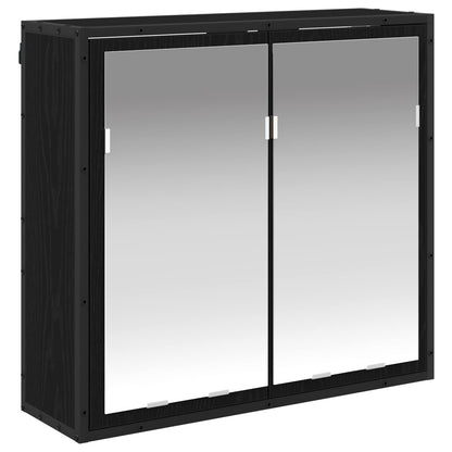 Badezimmermöbel-Set mit Tür Schwarz Eichen-Optik Holzwerkstoff