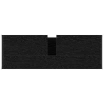 Badezimmermöbel-Set mit Tür Schwarz Eichen-Optik Holzwerkstoff