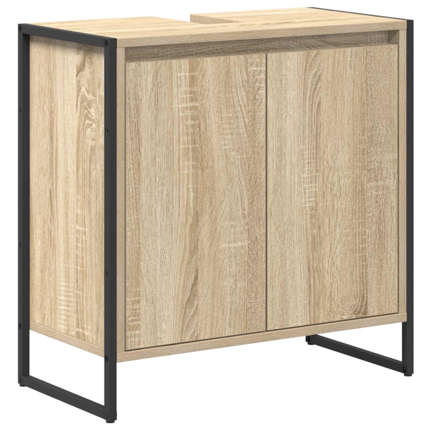 Badezimmermöbel-Set mit Schubladen Sonoma-Eiche Holzwerkstoff