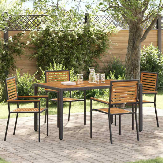 Garten Stapelstühle 4 pcs Braun, Grau