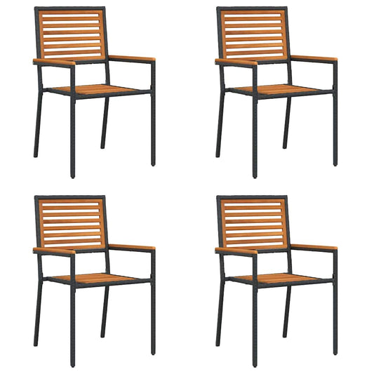 Garten Stapelstühle 4 pcs Braun, Grau