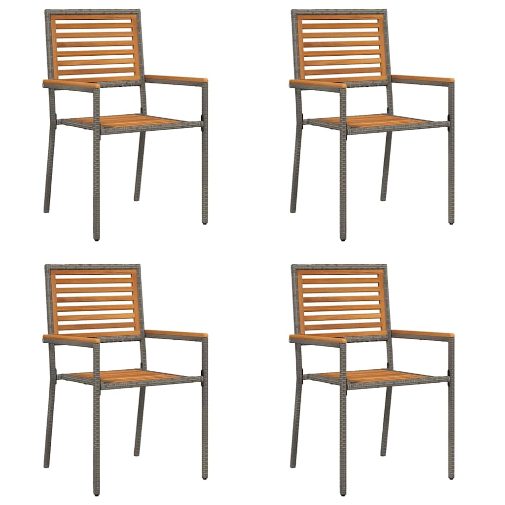 Garten Stapelstühle 4 pcs Braun, Grau