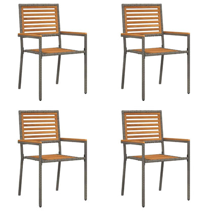 Garten Stapelstühle 4 pcs Braun, Grau