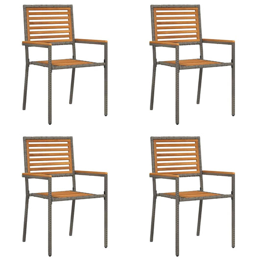 Garten Stapelstühle 4 pcs Braun, Grau