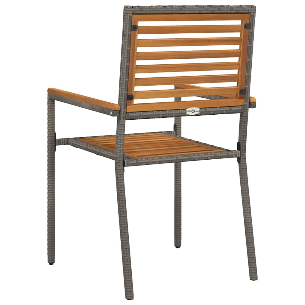 Garten Stapelstühle 4 pcs Braun, Grau