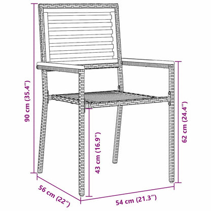 Garten Stapelstühle 4 pcs Braun, Grau