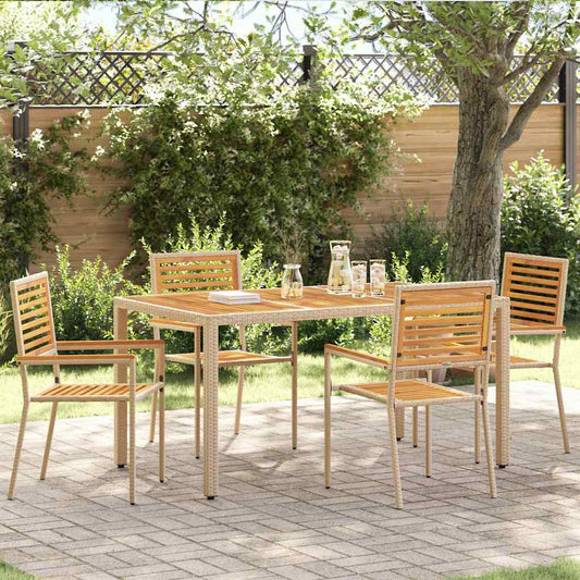 Garten Stapelstühle 4 pcs Braun, Beige