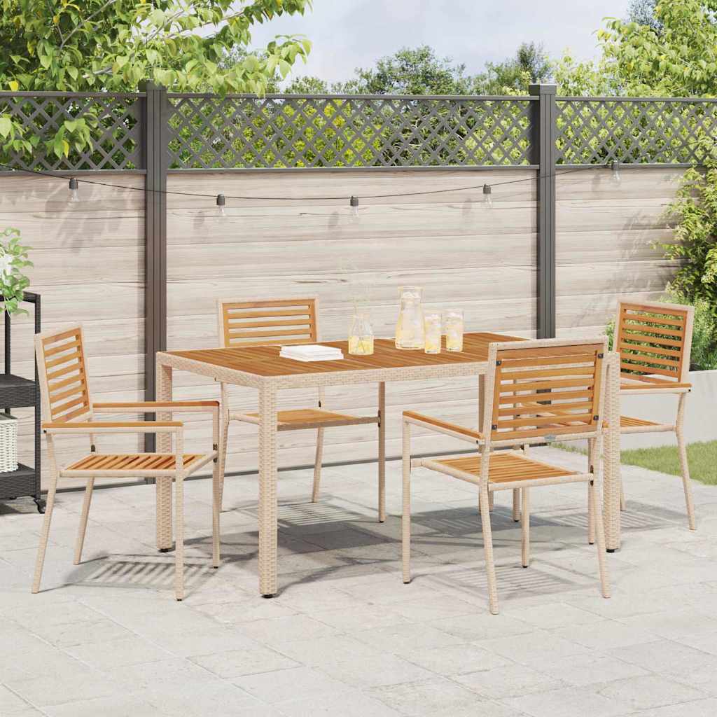 Garten Stapelstühle 4 pcs Braun, Beige