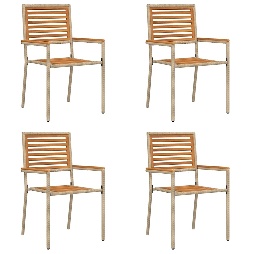 Garten Stapelstühle 4 pcs Braun, Beige