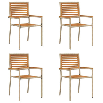Garten Stapelstühle 4 pcs Braun, Beige