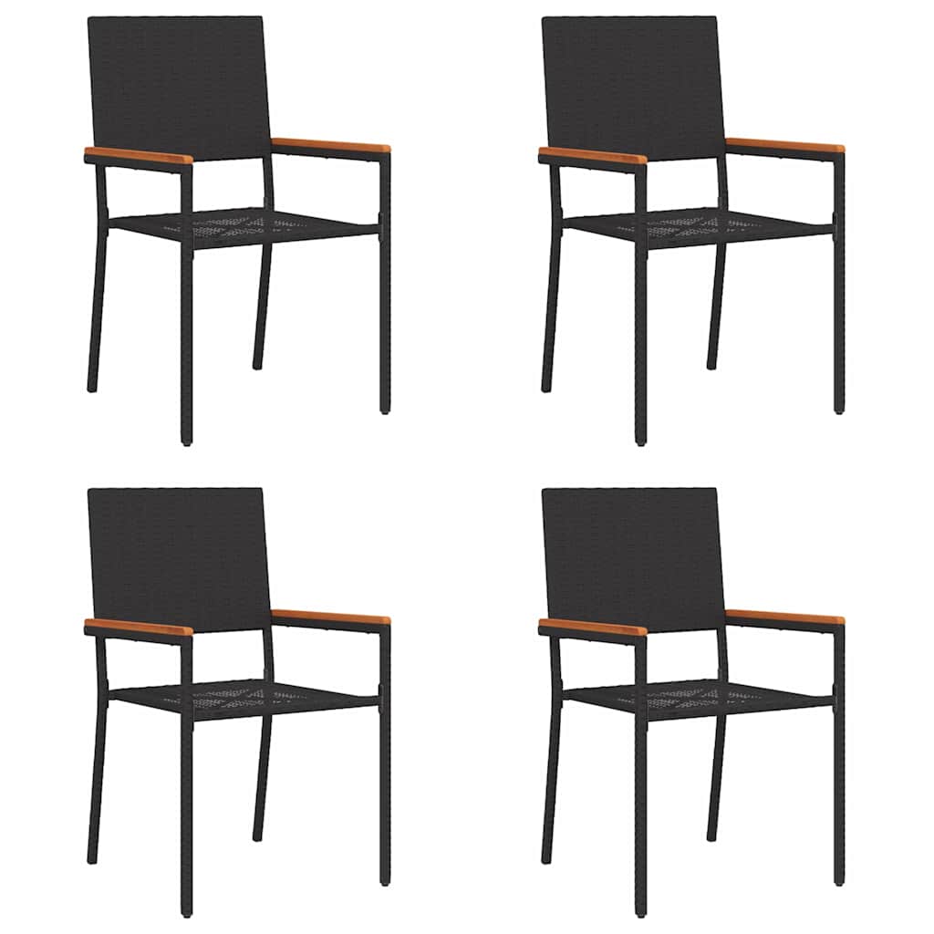 Garten Stapelstühle 4 pcs Schwarz, Braun