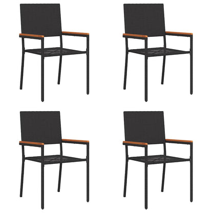 Garten Stapelstühle 4 pcs Schwarz, Braun