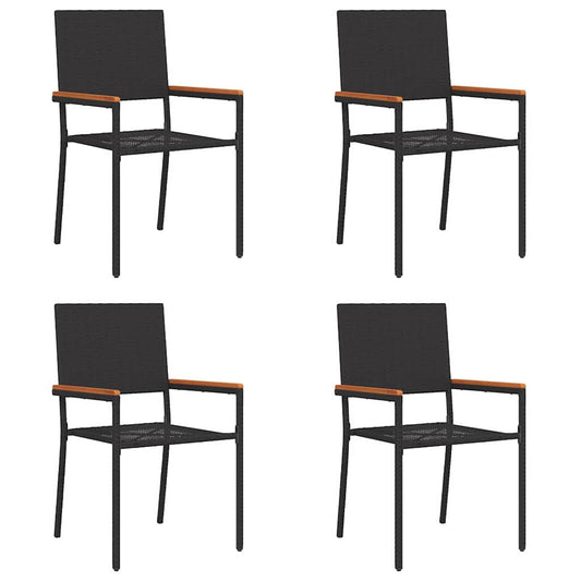Garten Stapelstühle 4 pcs Schwarz, Braun