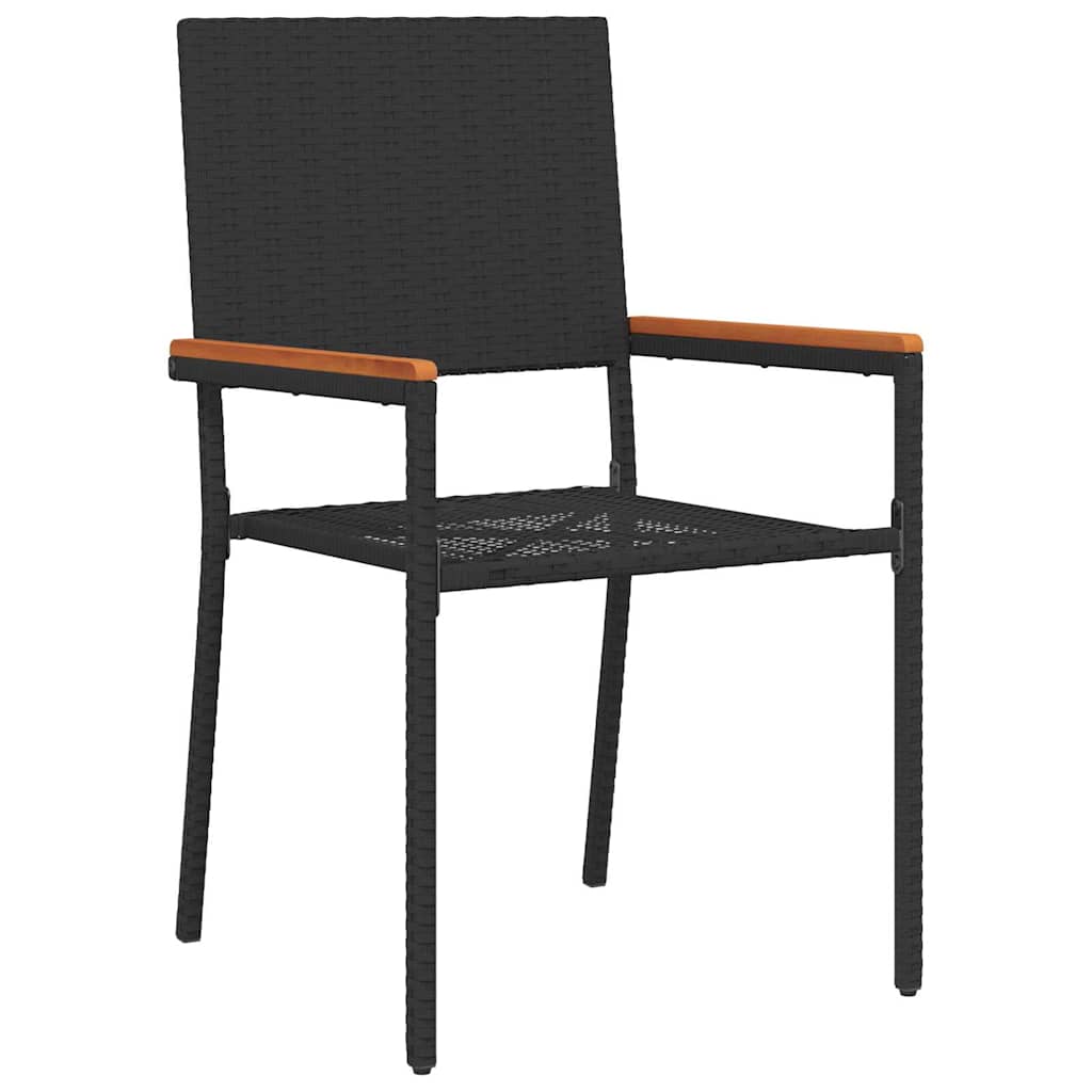 Garten Stapelstühle 4 pcs Schwarz, Braun