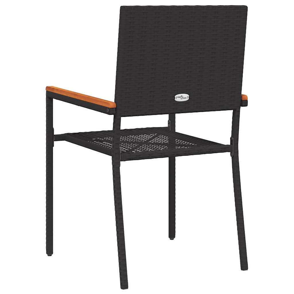 Garten Stapelstühle 4 pcs Schwarz, Braun