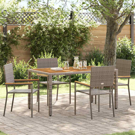 Garten Stapelstühle 4 pcs Grau, Braun