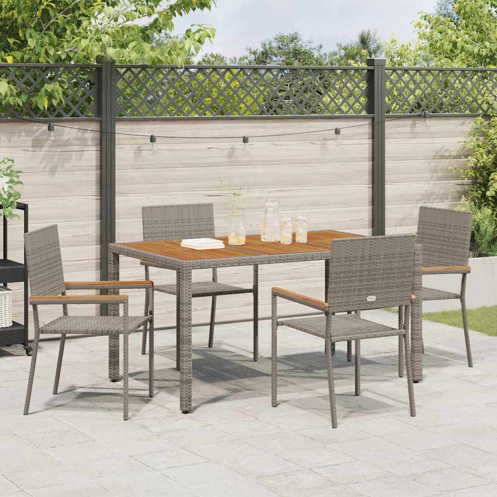 Garten Stapelstühle 4 pcs Grau, Braun
