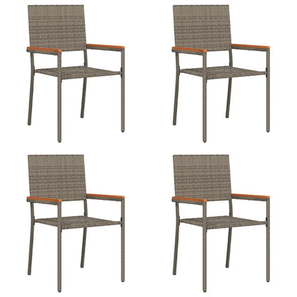 Garten Stapelstühle 4 pcs Grau, Braun
